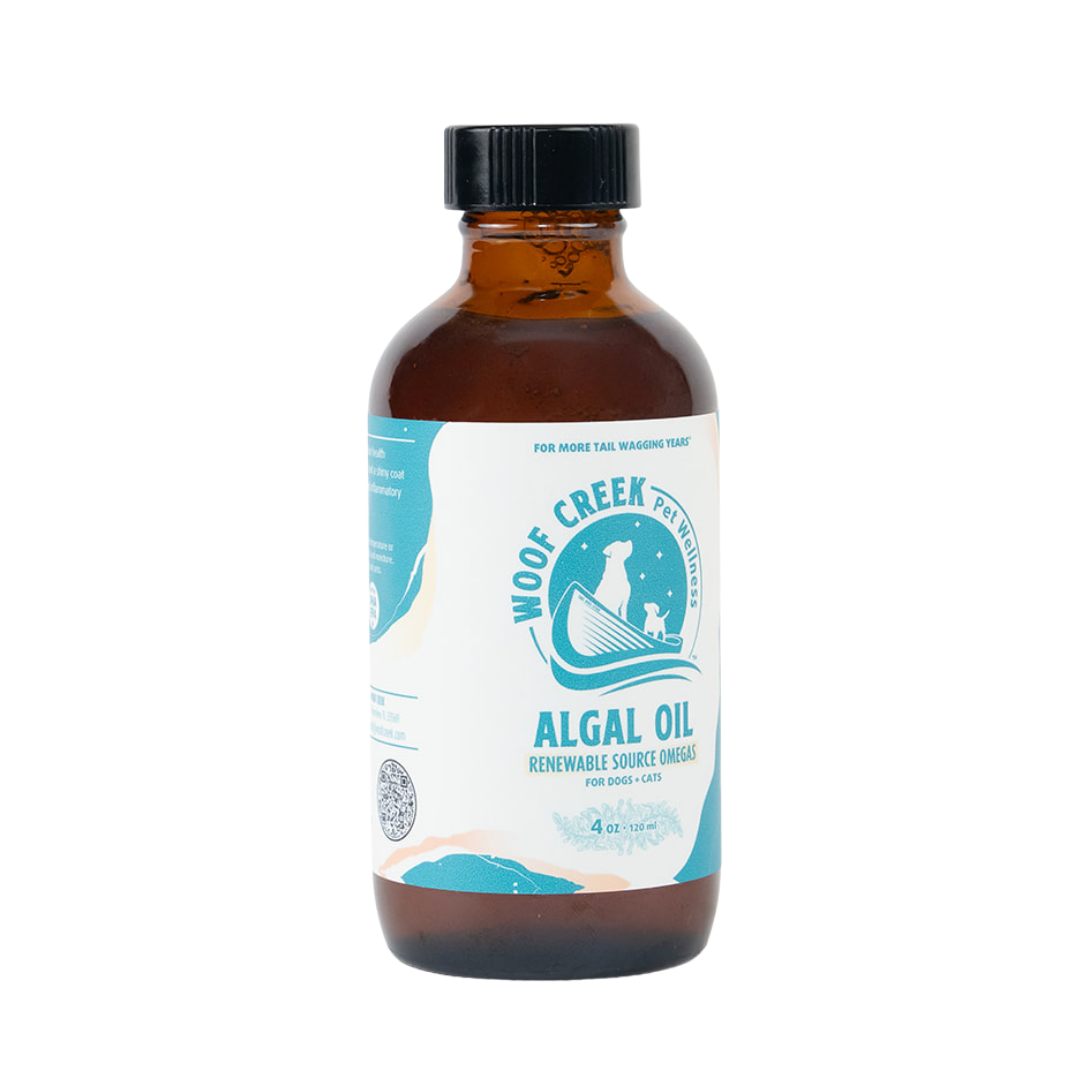 Algal Omega-3 Plant-Based Oil Topper | 4floz Glass Bottle for Dogs + Cats