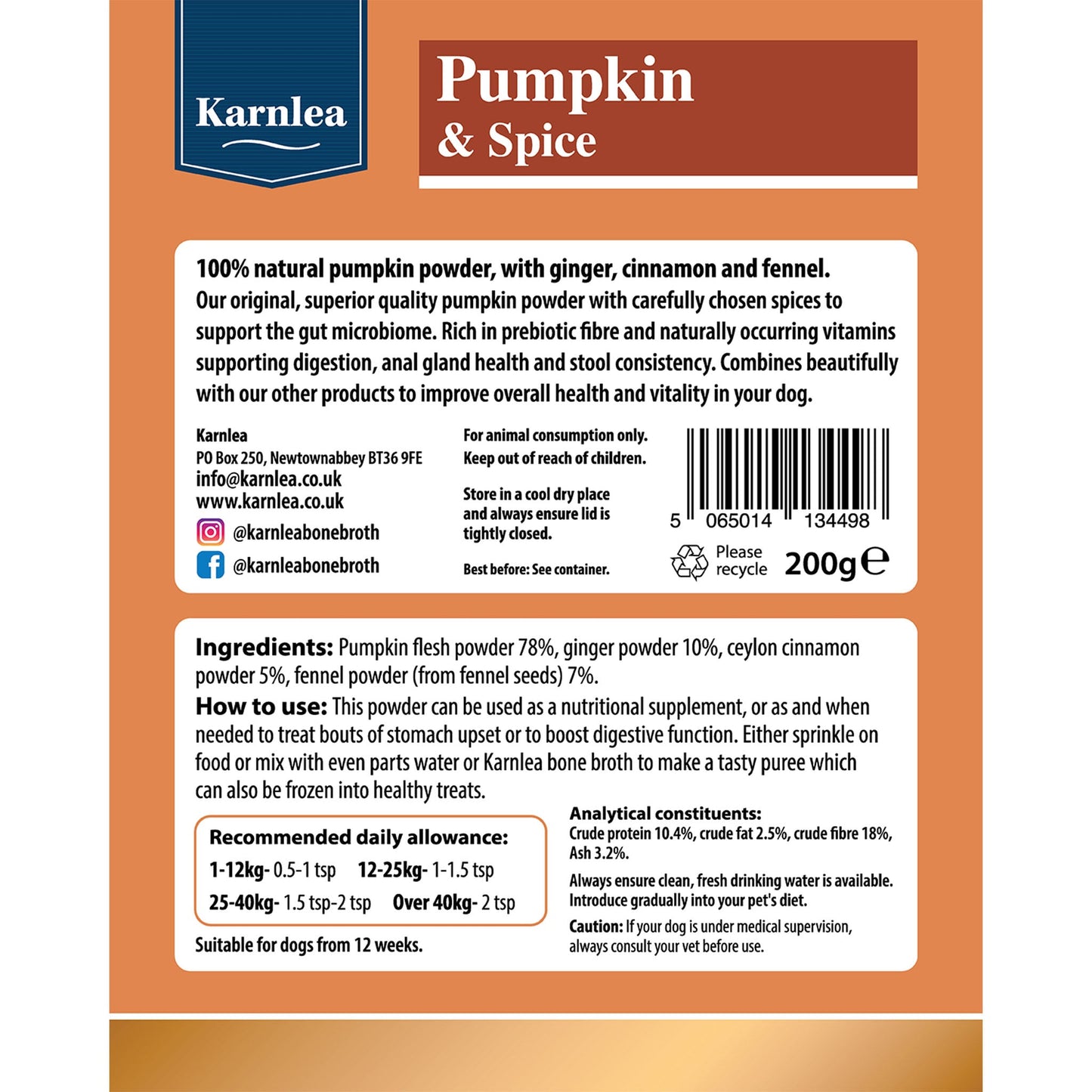 Pumpkin & Spice Powder Topper - 7 oz